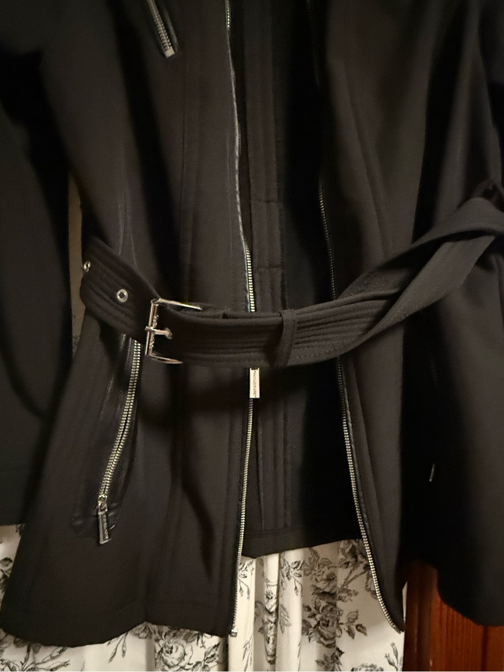 Michael Kors Black Utility Zip-Front Jacket